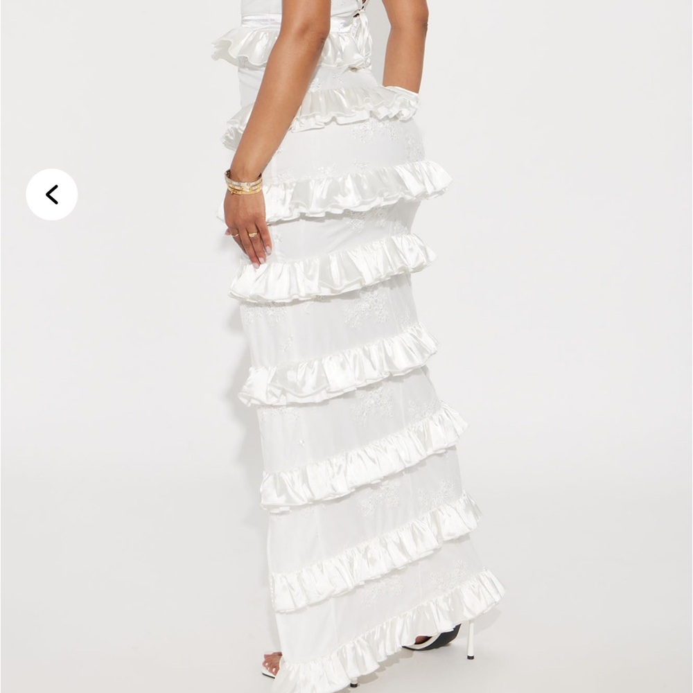 Fashion Nova Satin Tier Lace Maxi Dress - Picture 4 of 11